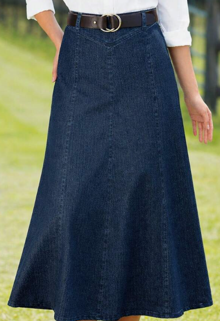 High Elastic Denim Mini Skirt, Washed Deep Blue Casual Spring